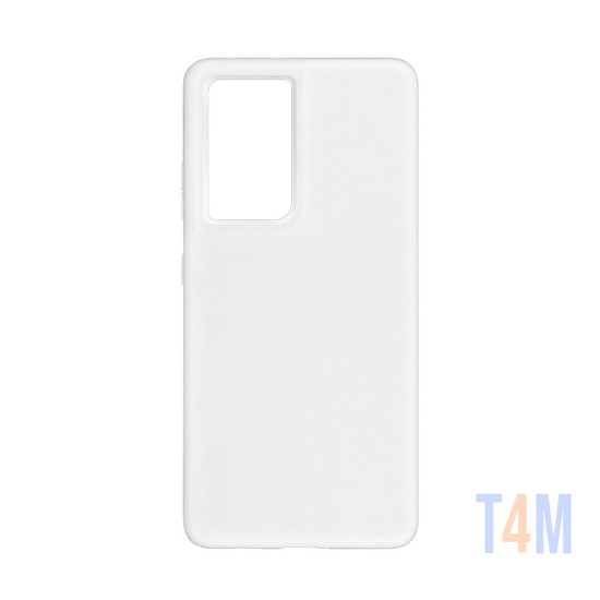 Funda de Silicona Suave para Samsung Galaxy S21 Ultra Blanco